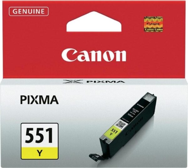 Cartus Cerneala Original Canon Yellow, CLI-551Y, pentru Pixma IP-7250|8750|IX-6850|MG-5450|5550|5650|6350|6450|6650|7150|7550|MX-725|925, 7ml, (timbru verde 0.15 lei), „BS6511B001AA”