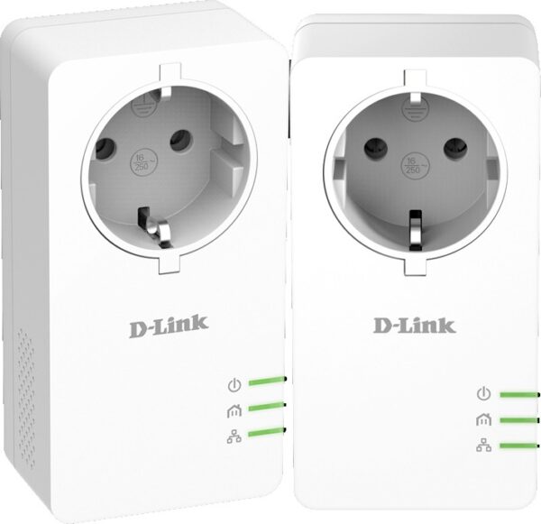 KIT ADAPTOR POWERLINE D-LINK tehnologie AV2, AV1000, pana la 1000Mbps, 1 port Gigabit, priza AC, 2 buc., „DHP-P601AV” (timbru verde 2 lei)