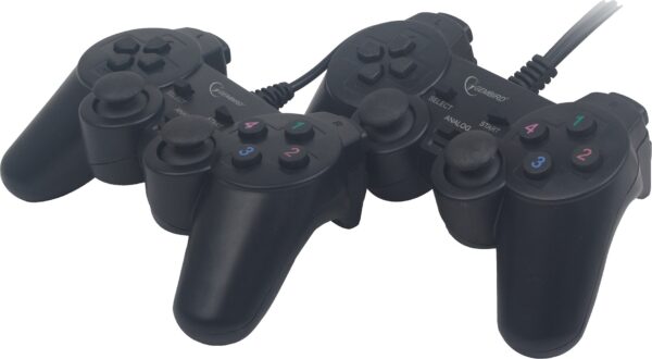 GAMEPAD cu fir GEMBIRD, 2x console, PC, USB, negru, „JPD-UDV2-01” (timbru verde 0.8 lei)