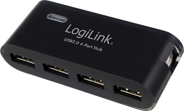 HUB extern LOGILINK, porturi USB: USB 2.0 x 4, conectare prin USB 2.0, alimentare retea 220 V, negru, „UA0085” (timbru verde 0.8 lei)