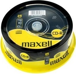 CD-R MAXELL 700MB, 80min, viteza 52x, 25 buc, spindle, „CD-R-700MB-52X-SHR25-MXL”