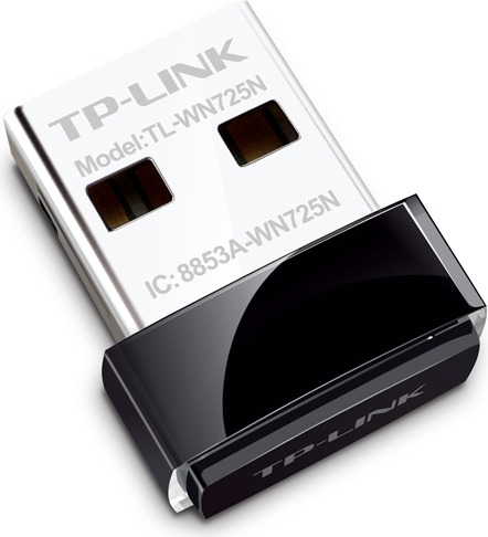 ADAPTOR RETEA TP-LINK NANO, extern wireless 2.4 GHz, USB 2.0, port, 150 Mbps, antena interna x 1, „TL-WN725N” (include TV 0.18lei)