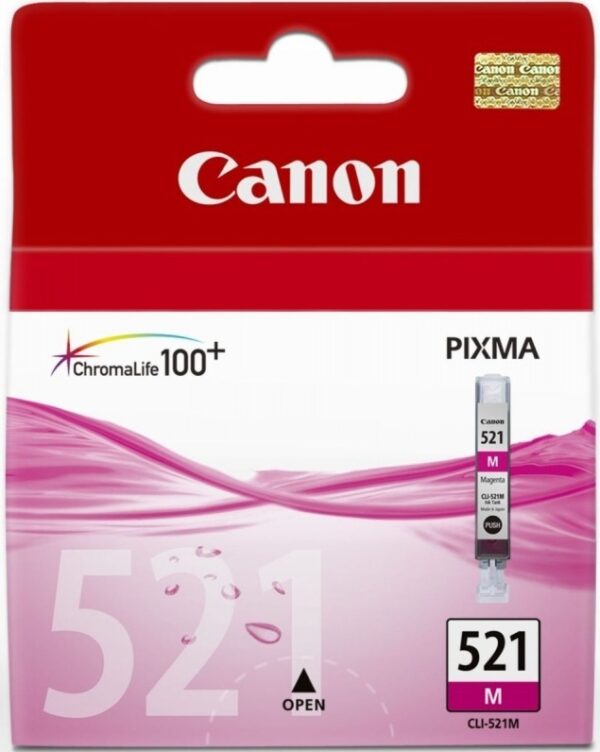 Cartus Cerneala Original Canon Magenta, CLI-521M, pentru iP3600|iP4600|MP540|MP620, , (timbru verde 0.15 lei), „BS2935B001AA”