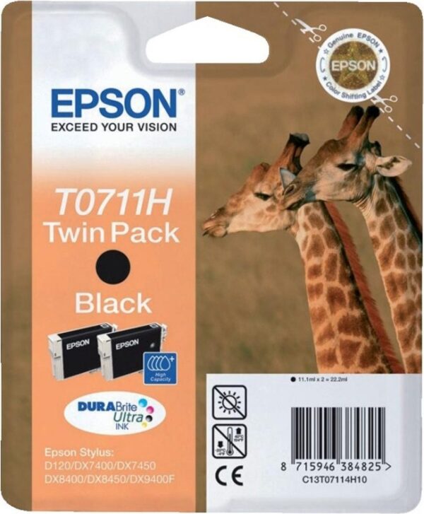 Cartus Cerneala Original Epson Black, T0711H, pentru DX7400|8400|9400F|9400F, , (timbru verde 0.15 lei), „C13T07114H10”