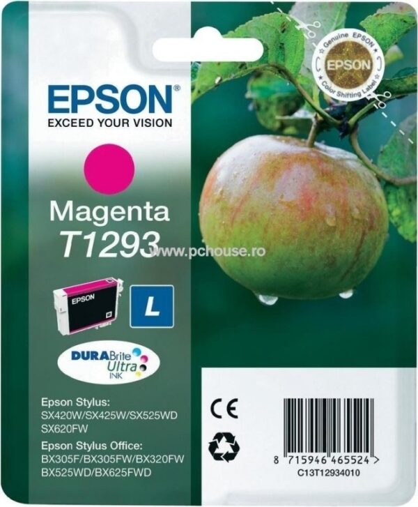 Cartus Cerneala Original Epson Magenta, T1293, pentru SX425W, , (timbru verde 0.15 lei), „C13T12934011”