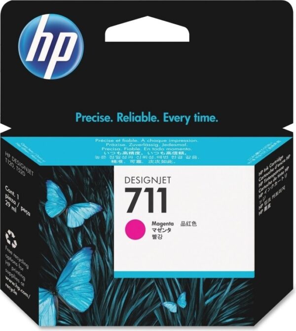 Cartus Cerneala Original HP Magenta, nr.711, pentru DesignJet T120|T520, , (timbru verde 0.15 lei), „CZ131A”