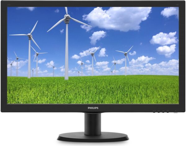 MONITOR PHILIPS 23.6″, home, office, TN, Full HD (1920 x 1080), Wide, 250 cd/mp, 5 ms, VGA, DVI, „243S5LSB5/00” (timbru verde 7 lei)