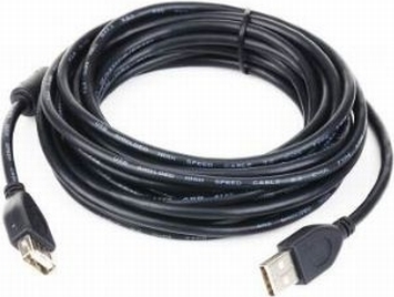 CABLU USB GEMBIRD prelungitor, USB 2.0 (T) la USB 2.0 (M), 1.8m, premium, conectori auriti, negru, „CCF-USB2-AMAF-6” (include TV 0.06 lei)