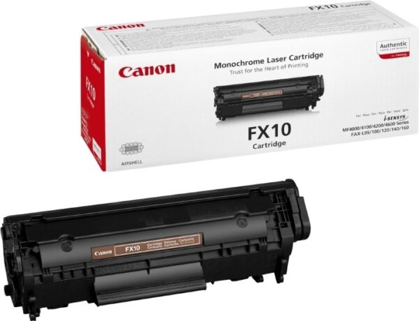 Toner Original Canon Black, FX-10, pentru L100|L120|L140|L160|MF-4010|MF-4120|MF-4140|MF-4150|MF-4270|MF-4320|MF-4330|MF-4340|MF-4350|MF-4370|MF-4380|MF-4660|MF-4690|PC-D440|PC-D450, 2K, incl.TV 0 RON, „CH0263B002AA”