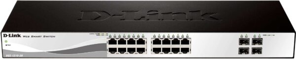 SWITCH D-LINK SMART 16 porturi Gigabit + 4 porturi combo SFP, carcasa metalica, rackabil, „DGS-1210-20” (timbru verde 2 lei)