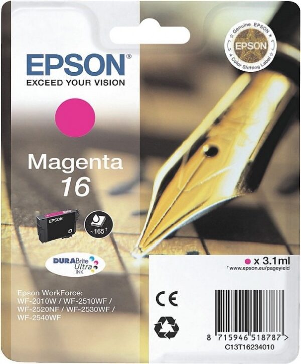 Cartus Cerneala Original Epson Magenta, T1633, pentru WF2540, , (timbru verde 0.15 lei), „C13T16334010”