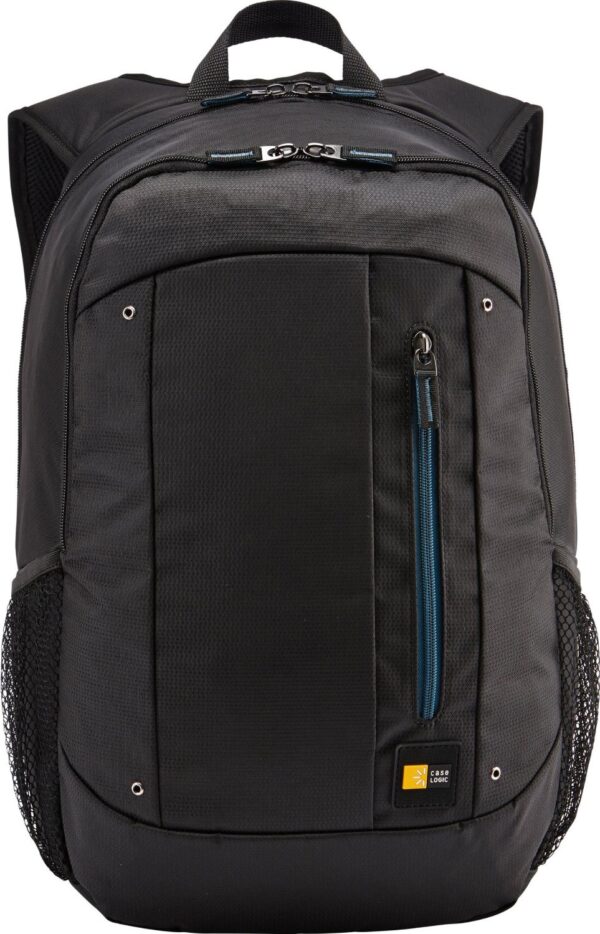 RUCSAC CASE LOGIC, pt. notebook de max. 15.6 inch, 2 compartimente, buzunar frontal | buzunar lateral x 2, waterproof, poliester, negru, „WMBP-115 BLACK 4PK”- 532330