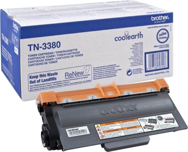 Toner Original Brother Black, TN3380, pentru HL-6180|5440|5470|DCP-8250|8110|MFC-8950|8510|8520, 8K,”TN3380″