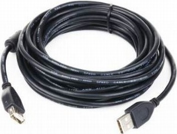 CABLU USB GEMBIRD prelungitor, USB 2.0 (T) la USB 2.0 (M), 3m, premium, conectori auriti, negru, „CCF-USB2-AMAF-10” (include TV 0.06 lei)