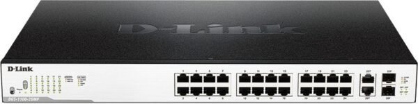 SWITCH PoE D-LINK Smart 24 porturi Gigabit (24 PoE) + 2 porturi combo SFP, IEEE 802.3af/at, carcasa metalica, rackabil, „DGS-1100-26MP”(timbru verde 2 lei)