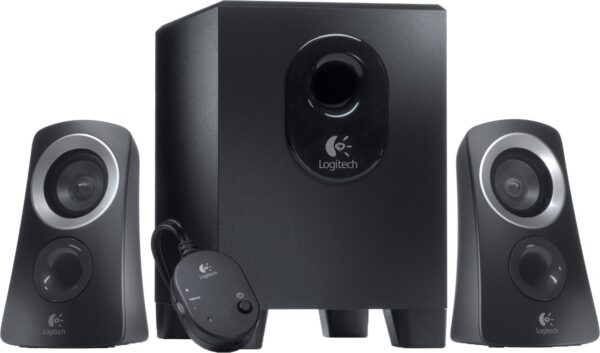 BOXE LOGITECH 2.1, RMS: 25W (2 x 5W, 15W), telecomanda pe fir, black, „Z313” „980-000413” (timbru verde 2.00 lei)