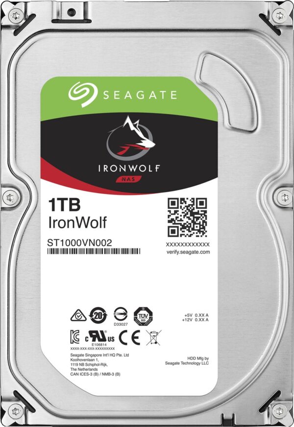 HDD SEAGATE 1 TB, IronWolf, 5.900 rpm, buffer 64 MB, pt. NAS, „ST1000VN002”