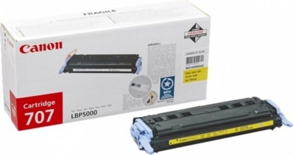 Toner Original Canon Yellow, CRG-707Y, pentru LBP 5000|LBP 5100, 2K, (timbru verde 1.2 lei) , „CR9421A004AA”