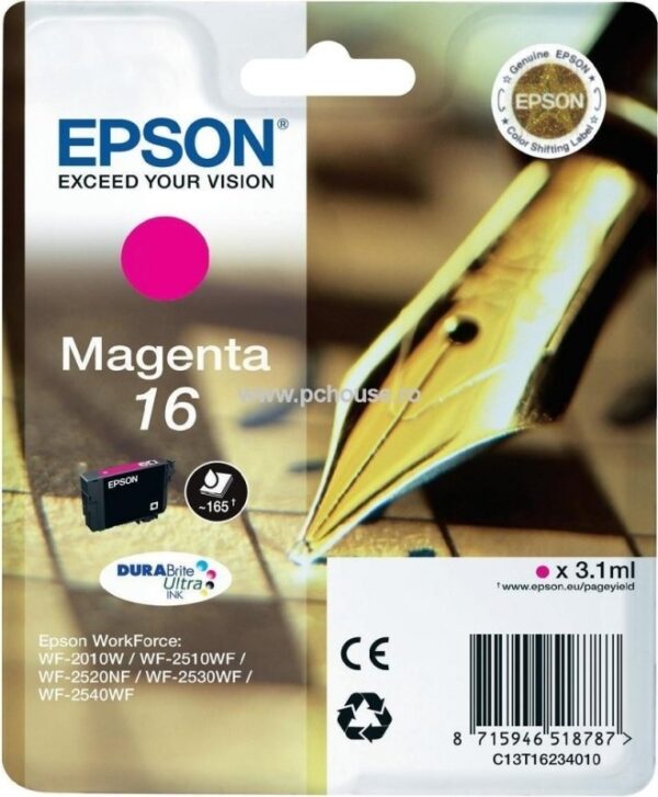 Cartus Cerneala Original Epson Magenta, T1623, pentru WF2540, , (timbru verde 0.15 lei), „C13T16234010”