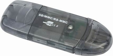 CARD READER extern GEMBIRD, interfata USB 2.0, citeste/scrie: SD, MMC, RS-MMC; plastic, negru-transparent, „FD2-SD-1” (include TV 0.03 lei)