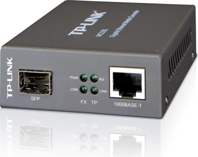 MEDIA CONVERTOR TP-LINK RJ45 1000M la slot SFP 1000M cu suport Module MiniGBIC, montabil in sasiu „MC220L”