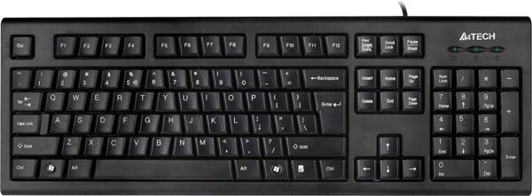 TASTATURA A4TECH, „KRS85”, cu fir, 104 taste format standard , USB, negru, „KRS-85-USB” (timbru verde 0.8 lei)