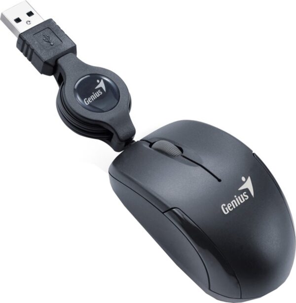 MOUSE Genius, „Micro Traveler V2”, PC sau NB, cu fir, USB, optic, 1200 dpi, butoane/scroll 3/1, , negru, „31010125100” (timbru verde 0.18 lei)