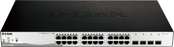 SWITCH PoE D-LINK Smart 24 porturi Gigabit (24 poE) + 4 porturi Combo SFP, IEEE 802.3af/at, carcasa metalica, rackabil, „DGS-1210-28MP”(timbru verde 2 lei)