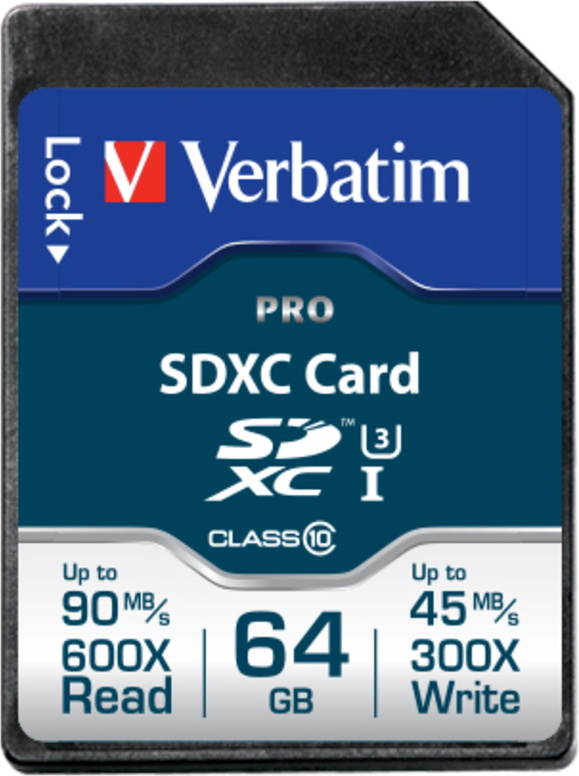 SD CARD VERBATIM SDXC 64GB (Clasa 10) PRO UHS-I, „47022” (timbru verde 0.03 lei)