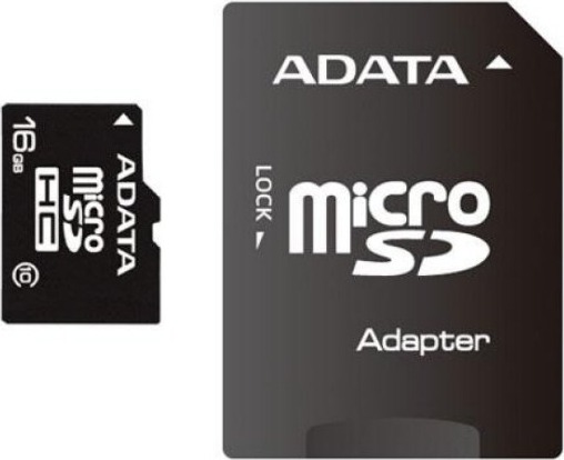 CARD MicroSD ADATA, 16 GB, MicroSDHC, clasa 10, standard UHS-I U1, „AUSDH16GUICL10-RA1” (timbru verde 0.03 lei)