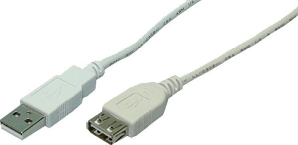 CABLU USB LOGILINK prelungitor, USB 2.0 (T) la USB 2.0 (M), 2m, gri, „CU0010” (include TV 0.18lei)