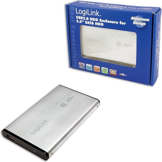 RACK extern LOGILINK, pt HDD/SSD, 2.5 inch, S-ATA, interfata PC USB 2.0, aluminiu, argintiu, „UA0041A” 45008922 (timbru verde 0.8 lei)
