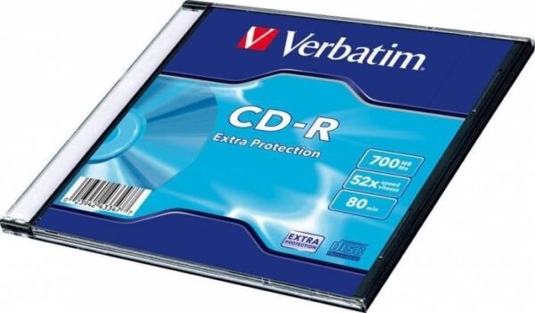 CD-R VERBATIM 700MB, 80min, viteza 52x, 1 buc, Slim Case, „43347” (pret pt. 1 blank CD – 200buc. / cutie) 935144