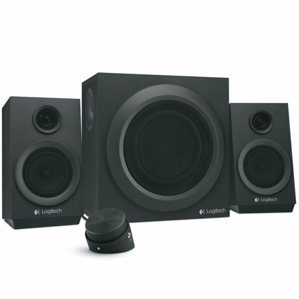 BOXE LOGITECH 2.1, RMS: 40W (2 x 8W, 1 x 24W), telecomadna cu fir, black, „Z333” „980-001202” (include TV 1.5 lei)