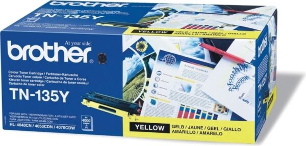 Toner Original Brother Yellow, TN135Y, pentru MFC-9440|9450|9840|9040|HL-4070|4040|4050, 4K,”TN135Y”