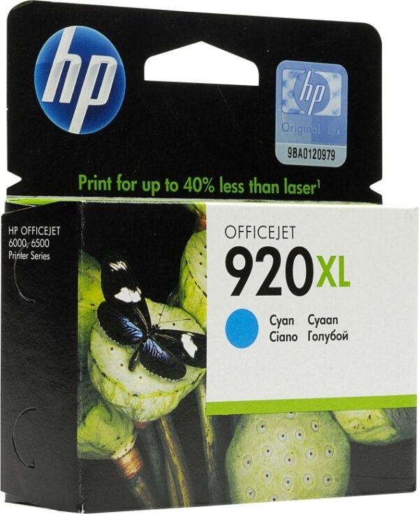 Cartus Cerneala Original HP Cyan, nr.920XL, pentru OfficeJet 6000|6500|7000|7500, , (timbru verde 0.15 lei), „CD972AE”