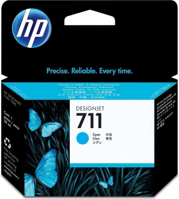 Cartus Cerneala Original HP Cyan, nr.711, pentru DesignJet T120|T520, , (timbru verde 0.15 lei), „CZ130A”