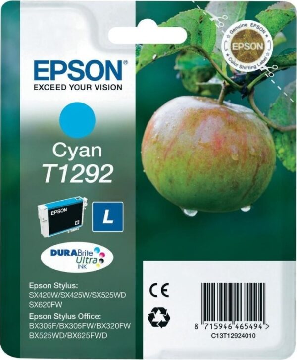 Cartus Cerneala Original Epson Cyan, T1292, pentru SX425W, , (timbru verde 0.15 lei), „C13T12924011”