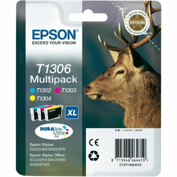 Combo-Pack Original Epson CMY, T13064010, pentru STYLUS SX525, , (timbru verde 0.45 lei), „C13T13064010”