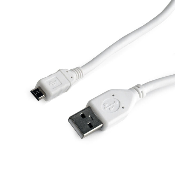 CABLU alimentare si date GEMBIRD, pt. smartphone, USB 2.0 (T) la Micro-USB 2.0 (T), 0.5m, alb, „CCP-mUSB2-AMBM-W-0.5M” (timbru verde 0.08 lei)