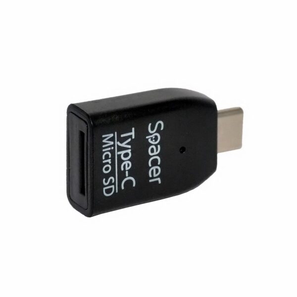 CARD READER extern SPACER, interfata USB Type C, citeste/scrie: micro SD; plastic, negru, „SPCR-307” (include TV 0.03 lei)