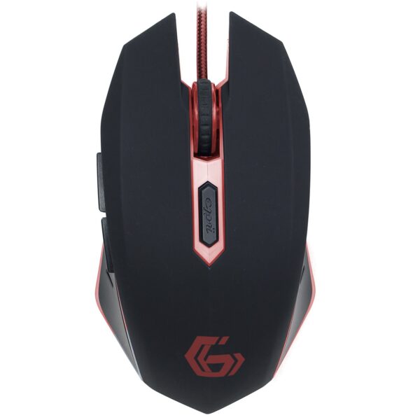 MOUSE GEMBIRD, gaming, cu fir, USB, optic, 2400 dpi, butoane/scroll 6/1, iluminare, negru / rosu, „MUSG-001-R” (timbru verde 0.18 lei)