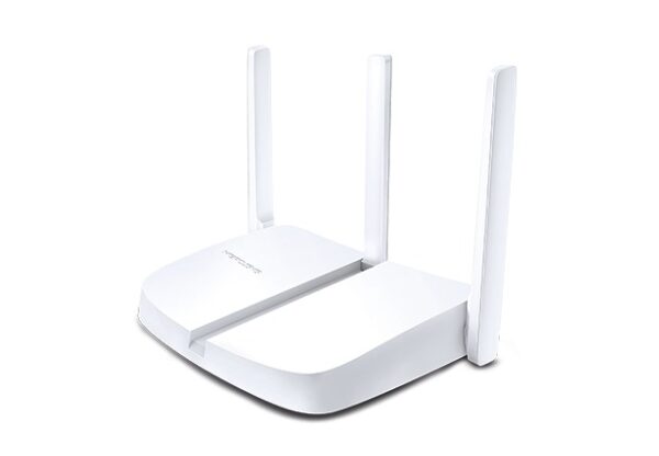 ROUTER MERCUSYS wireless 300Mbps, 4 porturi 10/100Mbps, 3 x antene externe „MW305R” (timbru verde 0.8 lei)