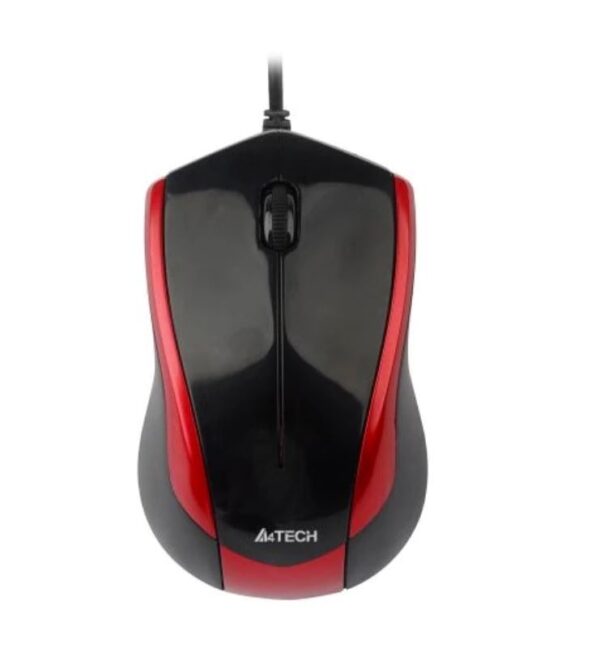 MOUSE A4tech, „N 400”, PC sau NB, cu fir, USB, optic, 1000 dpi, butoane/scroll 3/1, , negru / rosu, „N-400-2” (include TV 0.18lei)