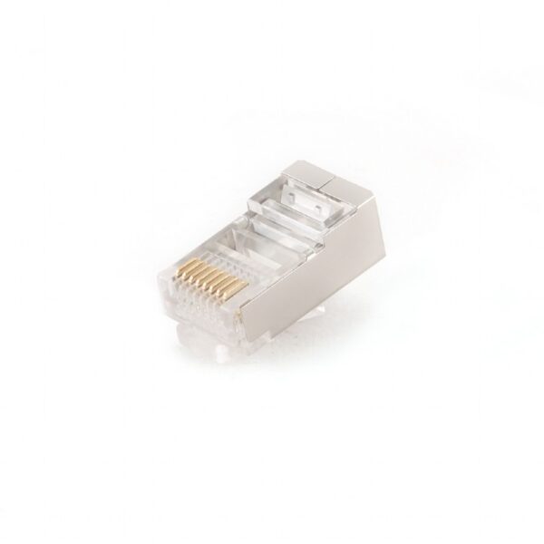 MUFA RJ-45 GEMBIRD pt. cablu FTP, SFTP, Cat5e, RJ-45 (T), ecranat, plastic cu metal, 50 buc, „PLUG5SP/50”