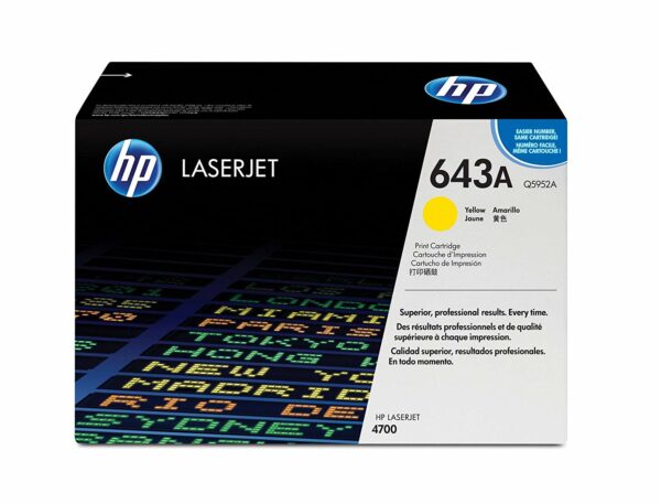 Toner Original HP Yellow, nr.643A, pentru Color LaserJet 4700 series, 1K, (timbru verde 1.2 lei) , „Q5952A”