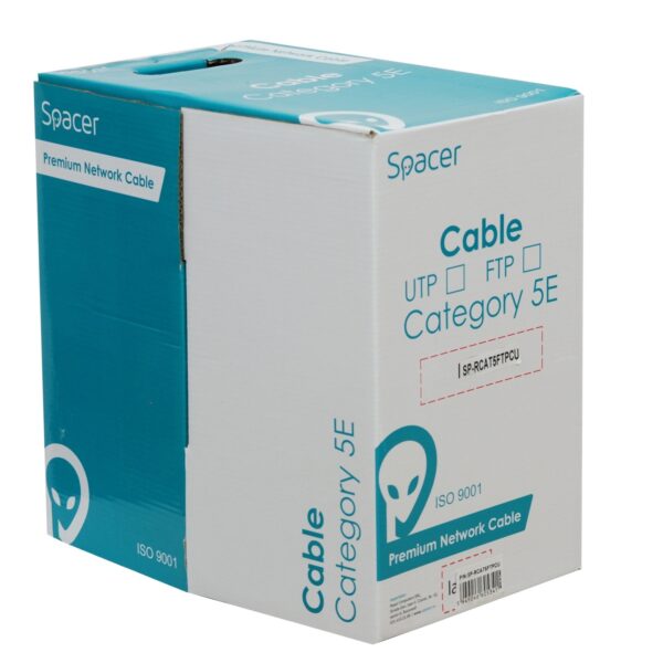 ROLA CABLU FTP SPACER Cat5e, 305m, Cupru 100%, Solid, AWG24, 0.51mm, 0.21mm2 , „SP-RCAT5FTPCU”