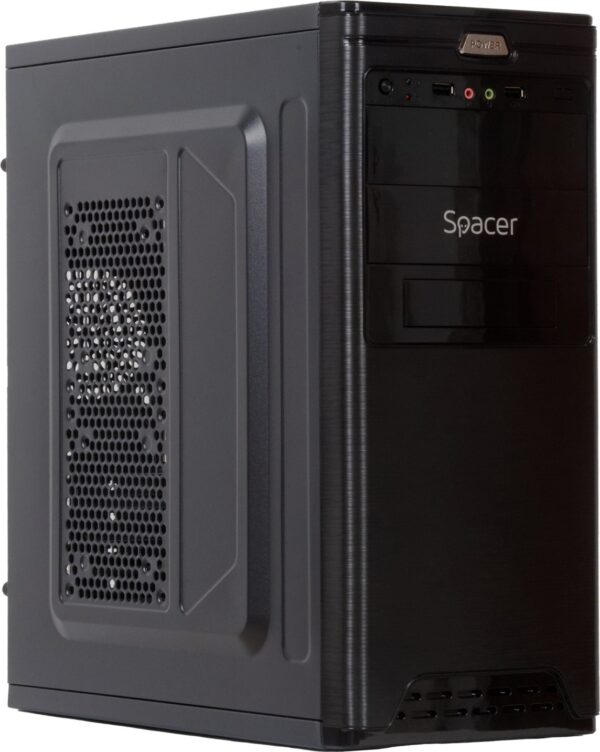 CARCASA SPACER Middle-Tower ATX, sursa SPS-ATX-500-V12, Pirate, (ventilator 12cm), HD audio, Front USB2.0+Audio, (Black), „SPC-PIRATE”