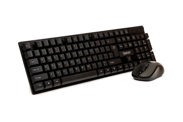 KIT wireless SPACER, tastatura wireless + mouse wireless, black, „SPDS-1100” (timbru verde 0.8 lei)