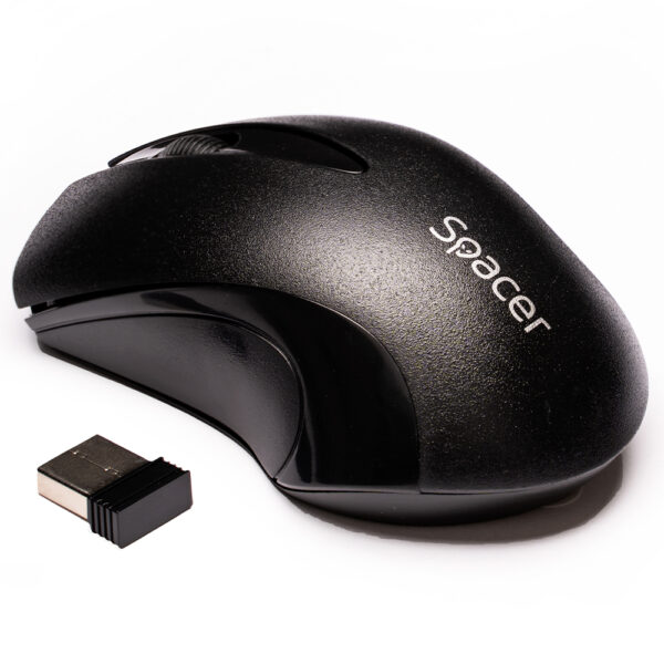 MOUSE Spacer, PC sau NB, wireless, 2.4GHz, optic, 1000 dpi, butoane/scroll 3/1, , negru, „SPMO-W12” (timbru verde 0.18 lei)